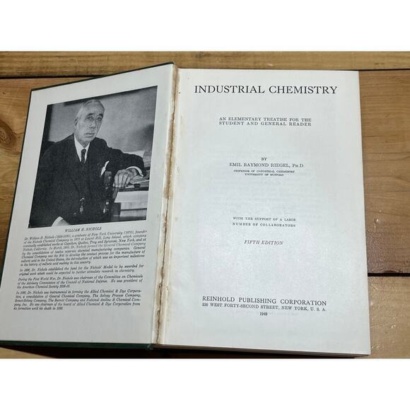 1949 Industrial Chemistry for student & general reader book. Emil Raymond Riegel - Picture 5 of 8